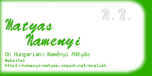 matyas namenyi business card